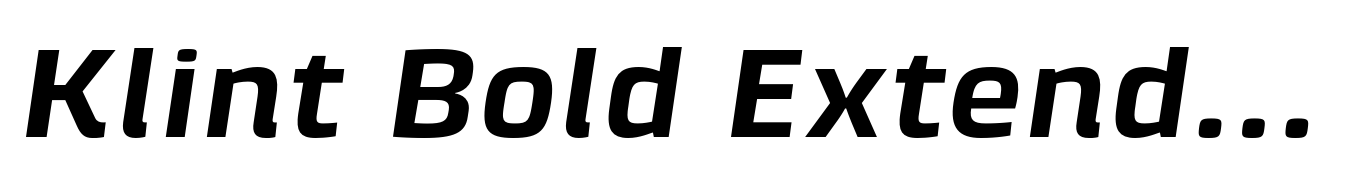 Klint Bold Extended Italic